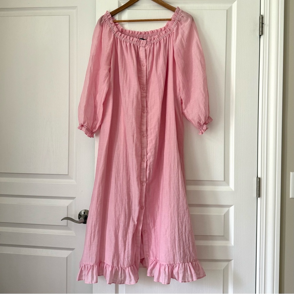 Sugarlips Pink gauze sleeper style midi dress